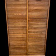 Oak double curtain file cabinet from the 1940s