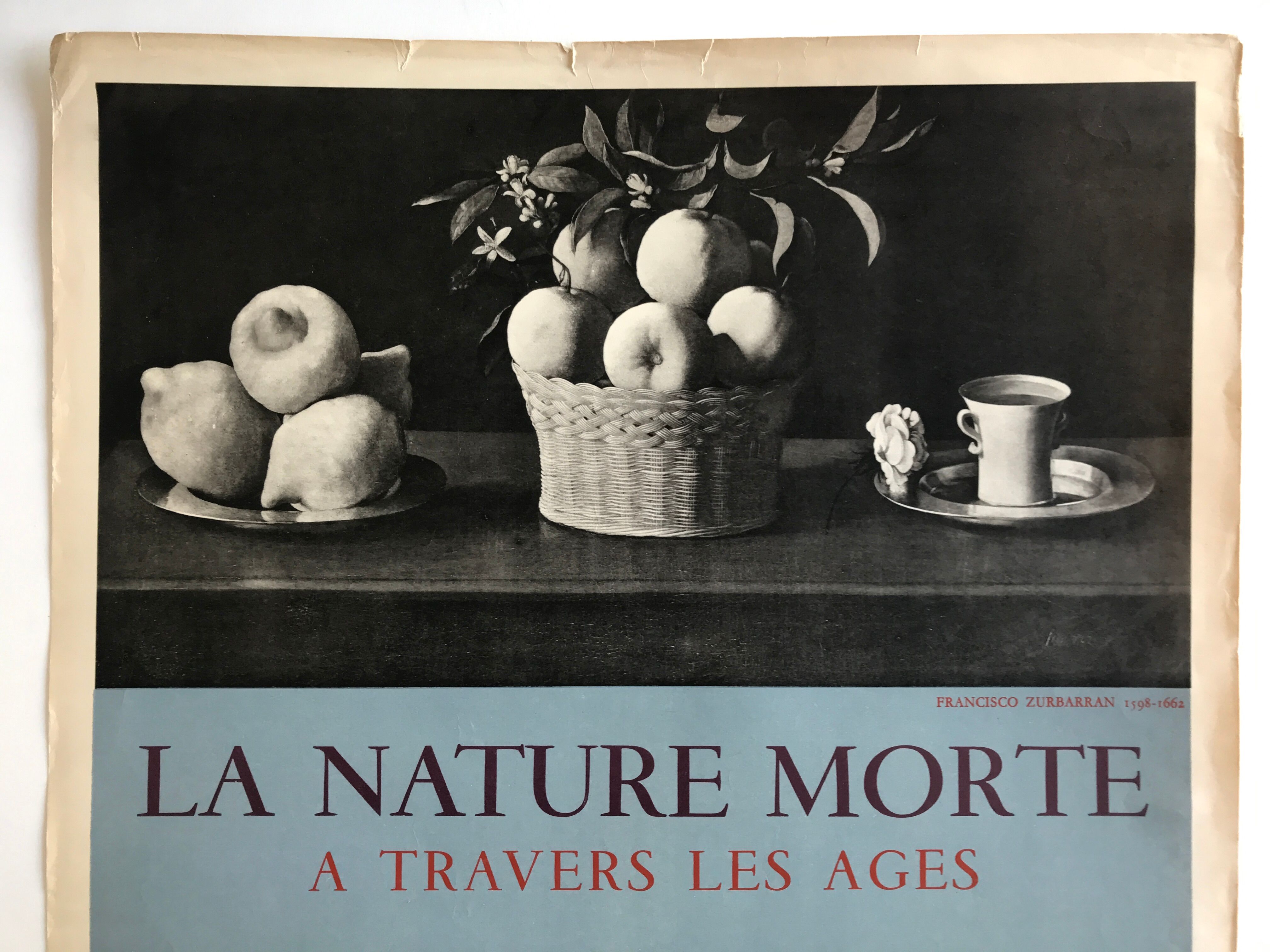 Original lithographed poster exhibition George Braque, Orangerie des Tuileries, 1952