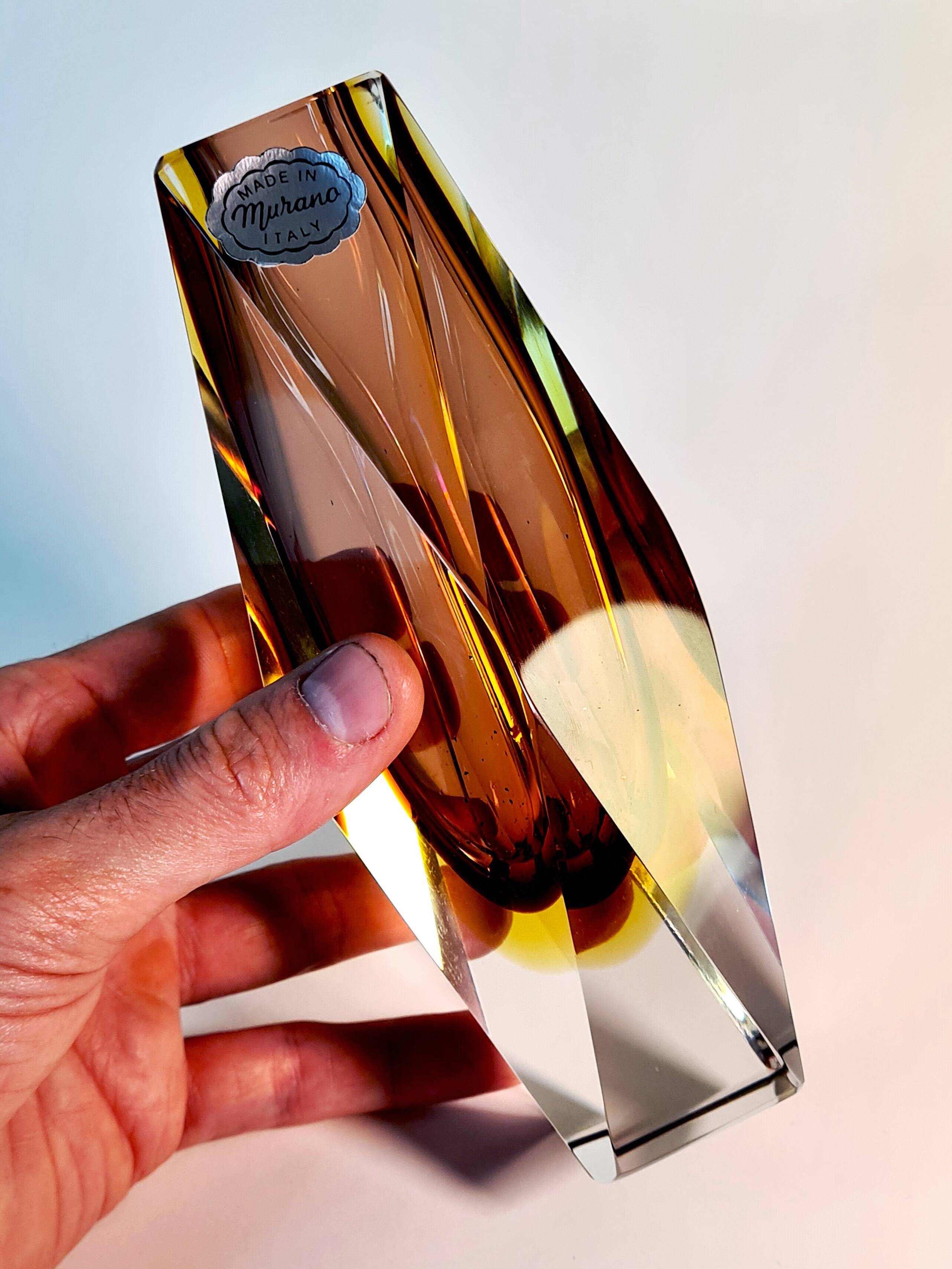 Sommerso Murano Three-Layer Vase – 1970s