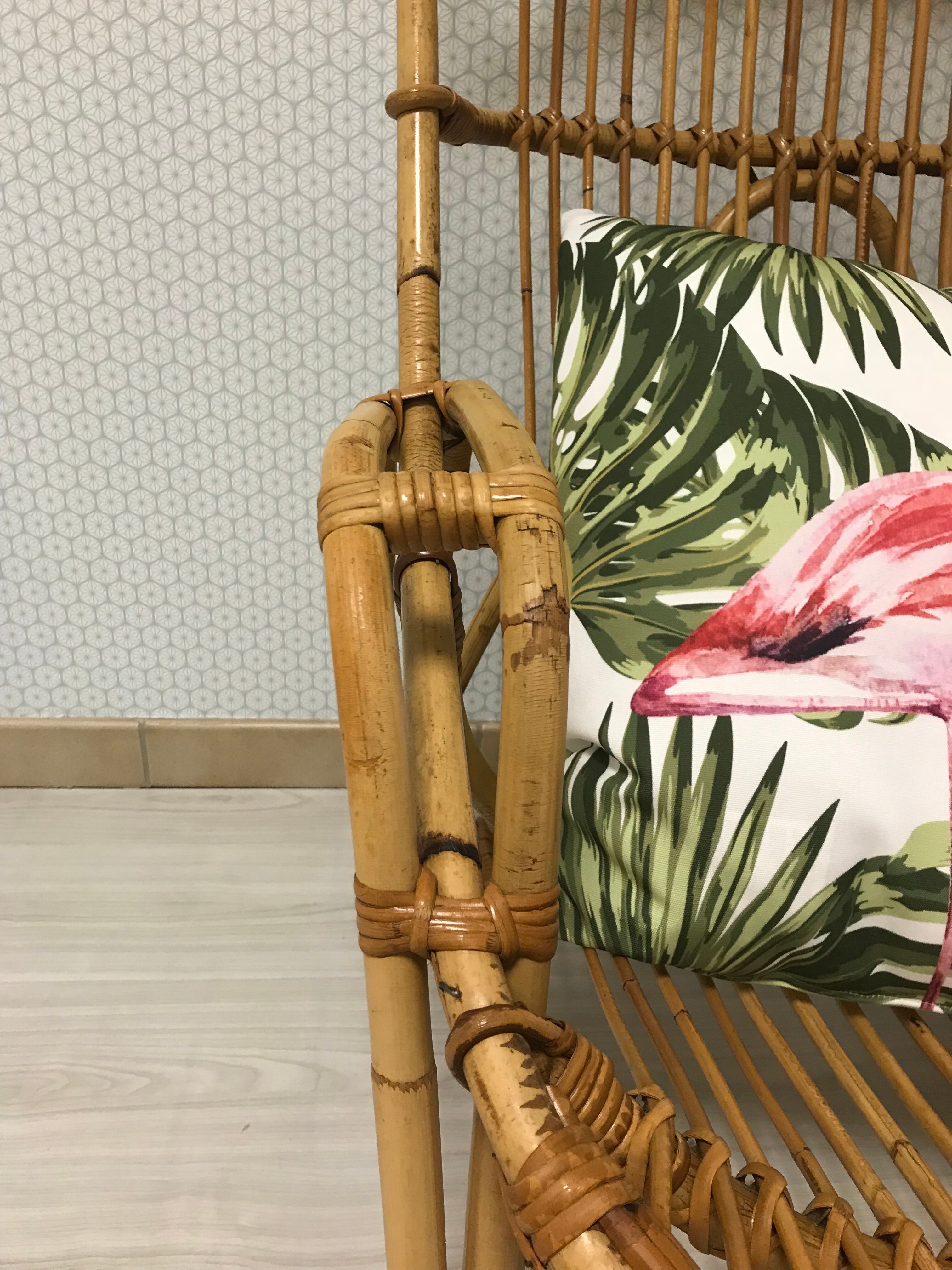 Vintage rattan armchair