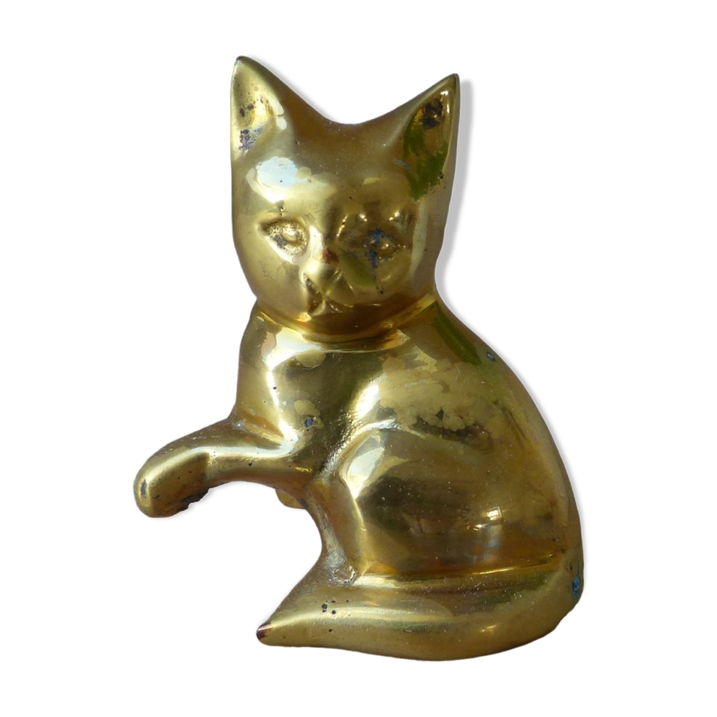 Vintage brass cat figure