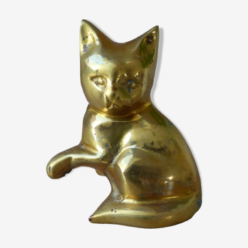 Vintage brass cat figure