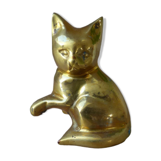 Figurine petit chat en laiton vintage