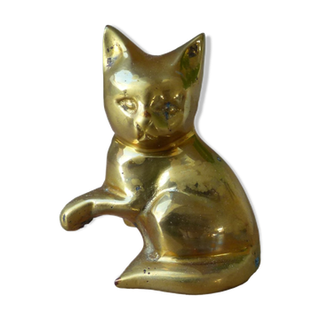 Vintage brass cat figure