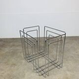 Chrome metal magazine rack by Willi Glaeser for TMP, 1980s.