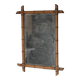 Bamboo effect wooden mirror, vintage wall mirror, decor
