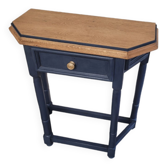 Vintage Hall Side Table Dark Blue / Oak colour scheme