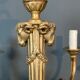 Bronze chandelier with ram's head motifs in the Louis XVI style, in the manner of Maison Jansen.