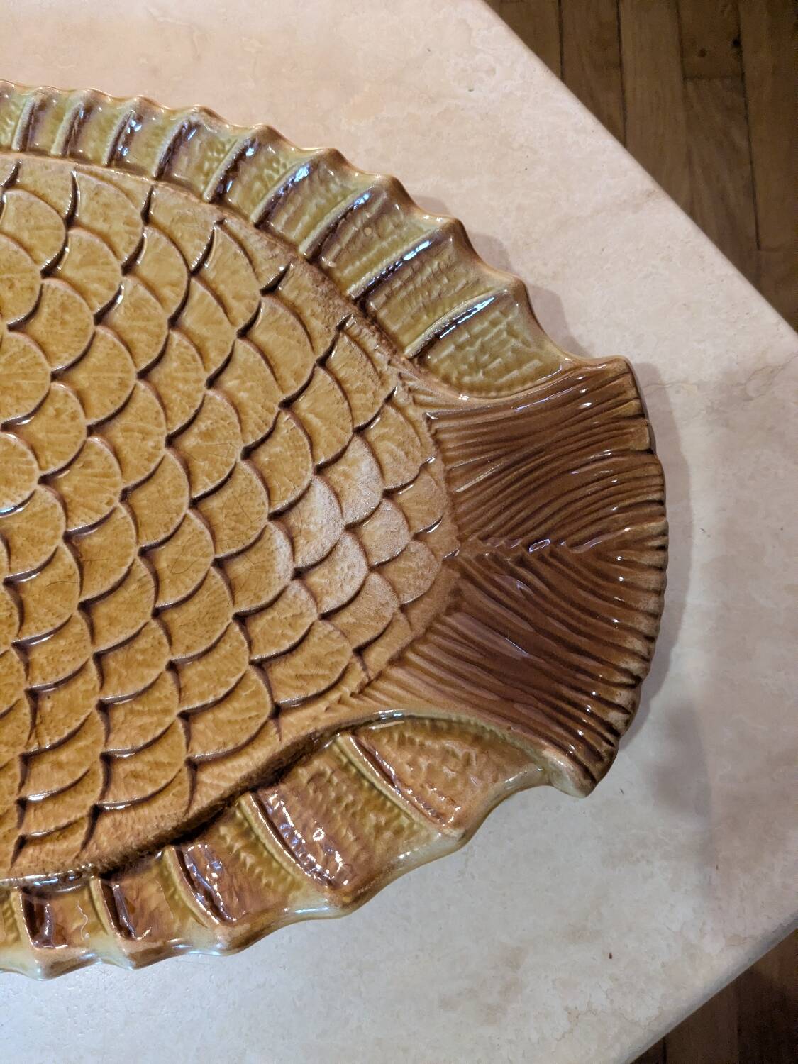Large fish dish Sarreguemines