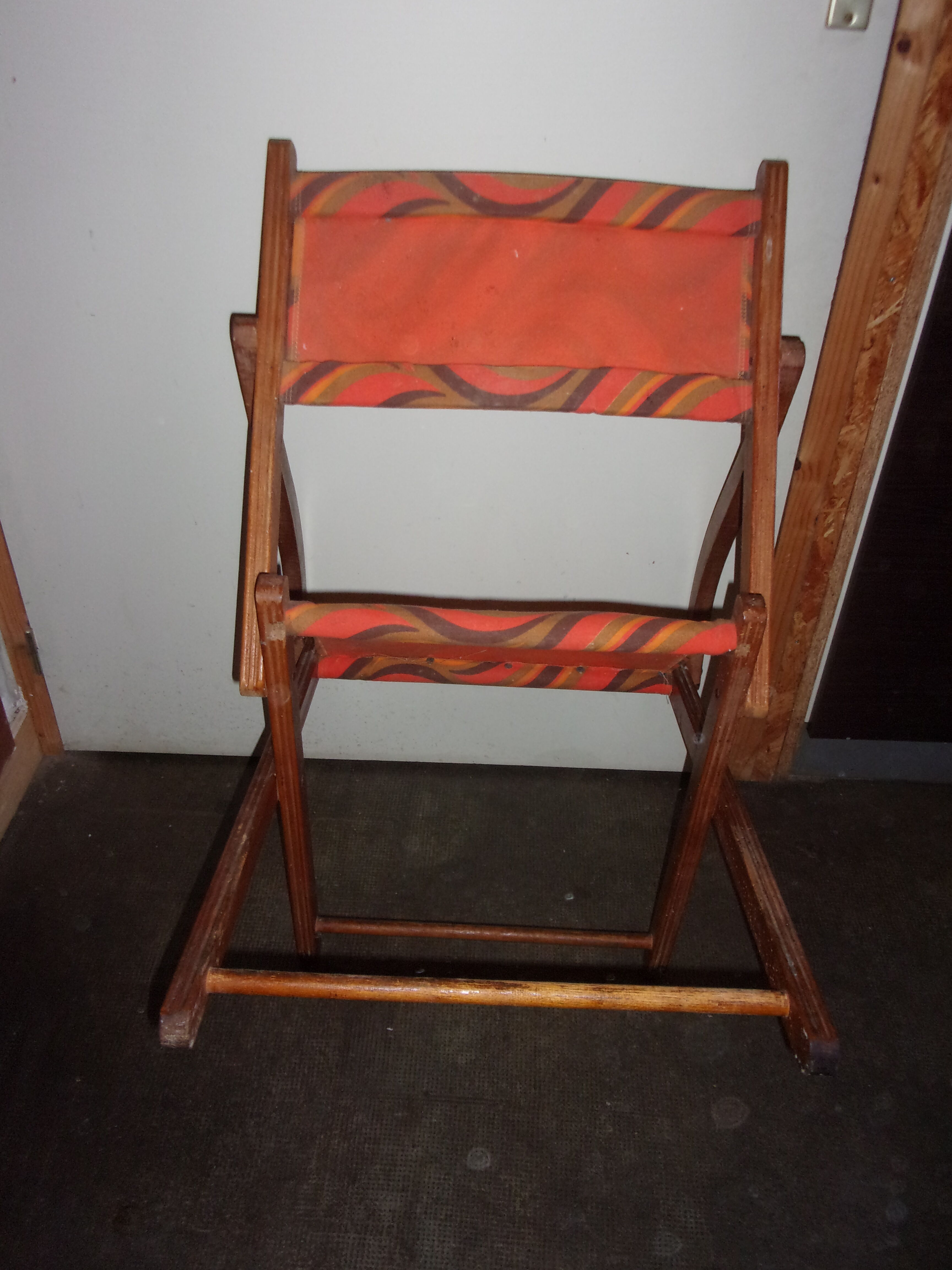 Folding chair wood camping Scandinavian style 1960