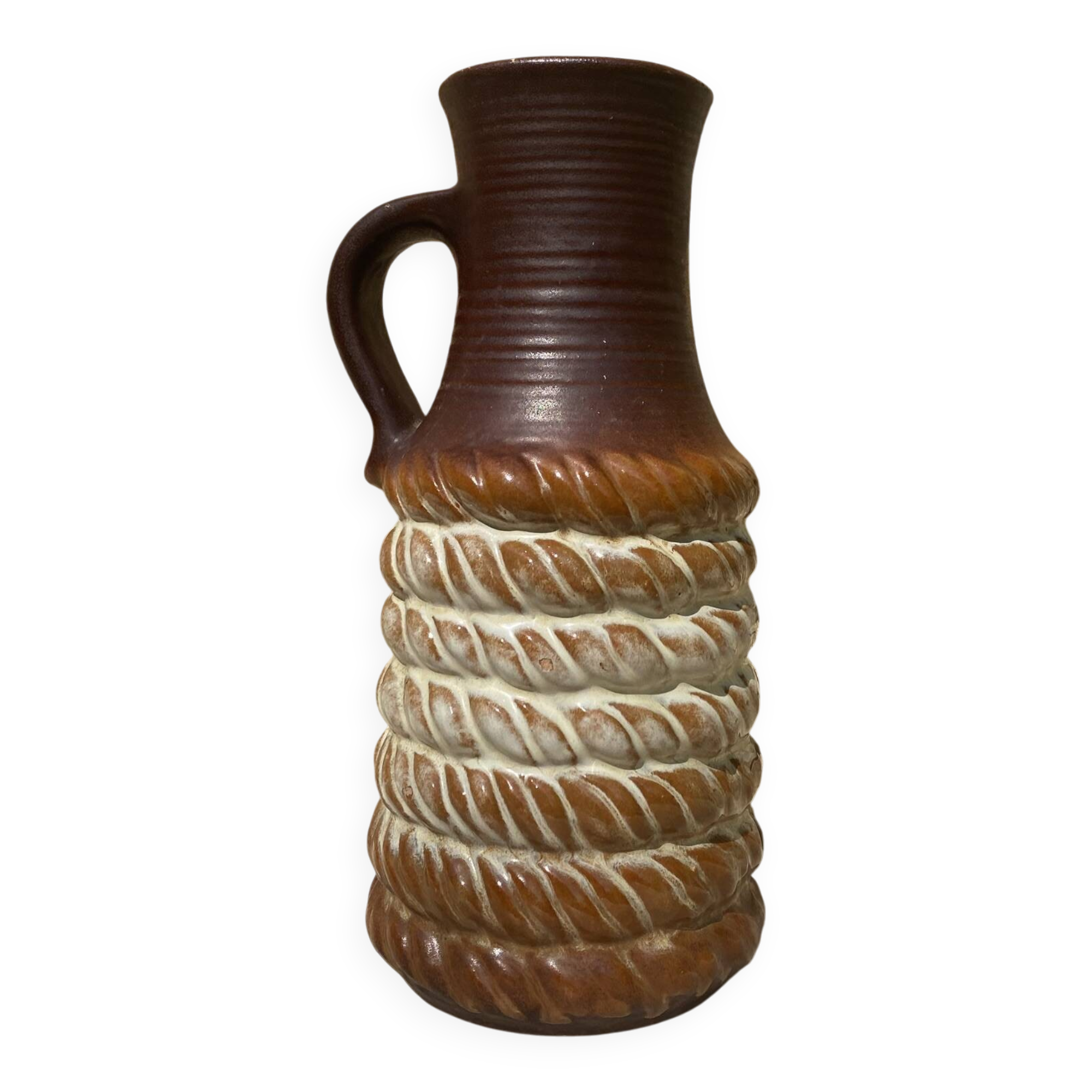 Ceramic vase West Germany rope effect