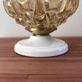 Paire d’appliques murales globes en verre doré