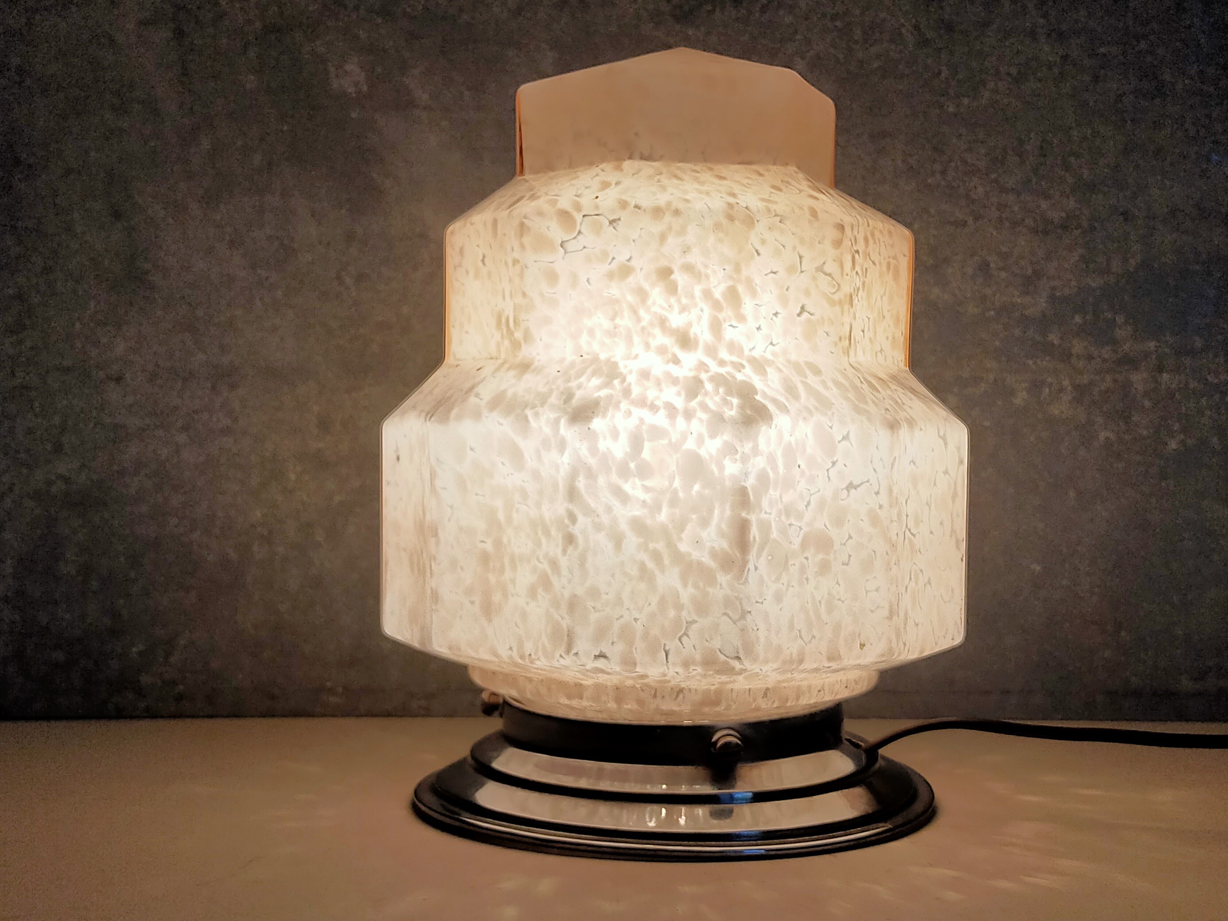 Clichy Glass Art Deco Ceiling Lamp 1925