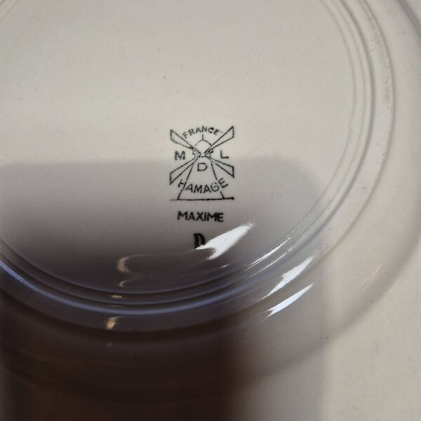 Assiettes plates moulin des loups Hamage, Maxime