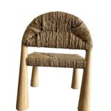 Solid wood chair with conical legs