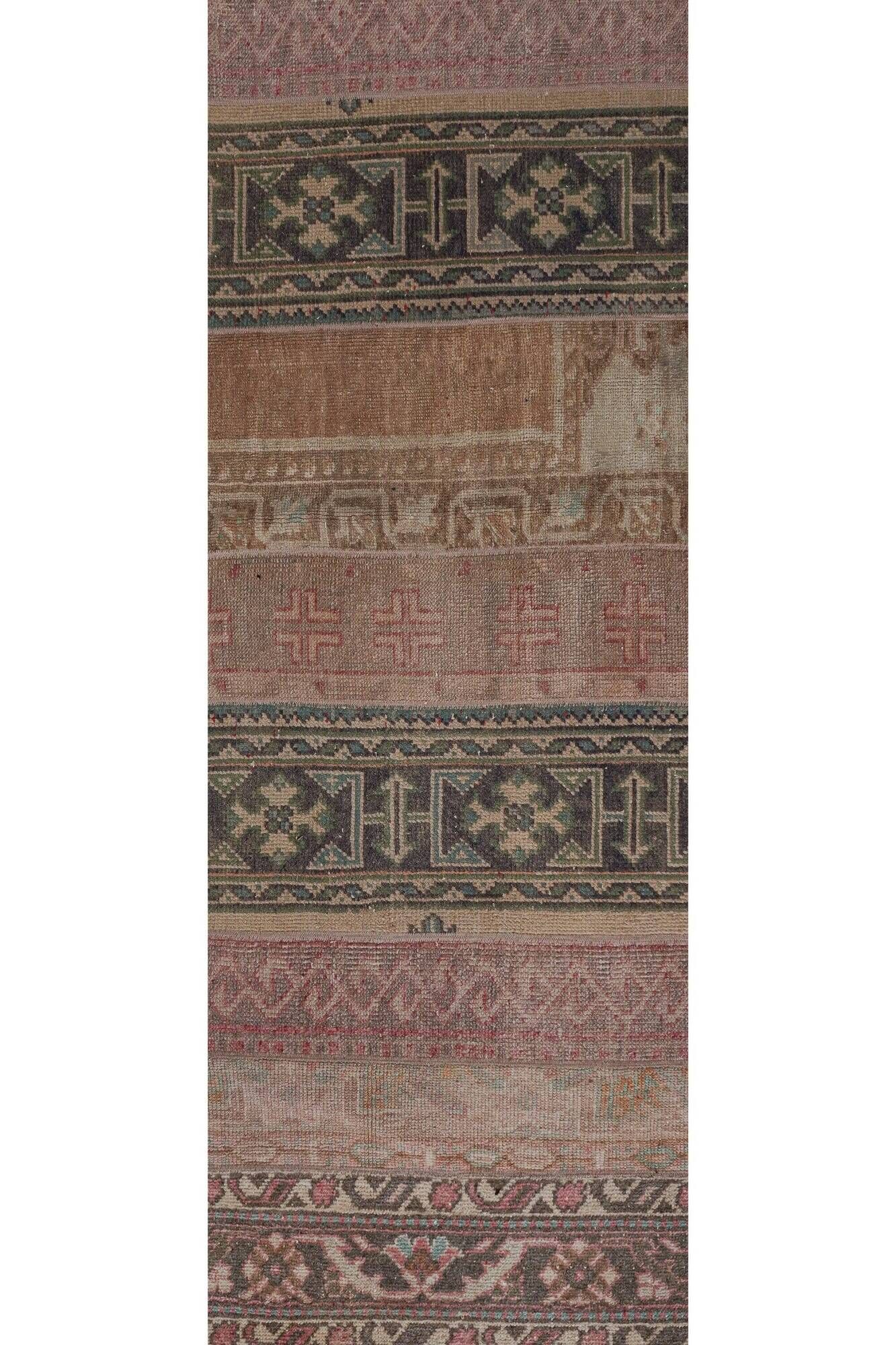 Vintage Turkish hallway rug 71x1 cm