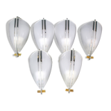 Six VeArt Murano wall lamps by Guismondi for Artemide