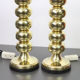 Paire de lampes de table en laiton par Aneta Design Uno Dahlen Suède années 1960