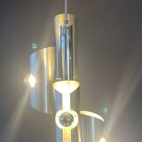 Designer Silver Lamp with Four Silver-Top Bulbs