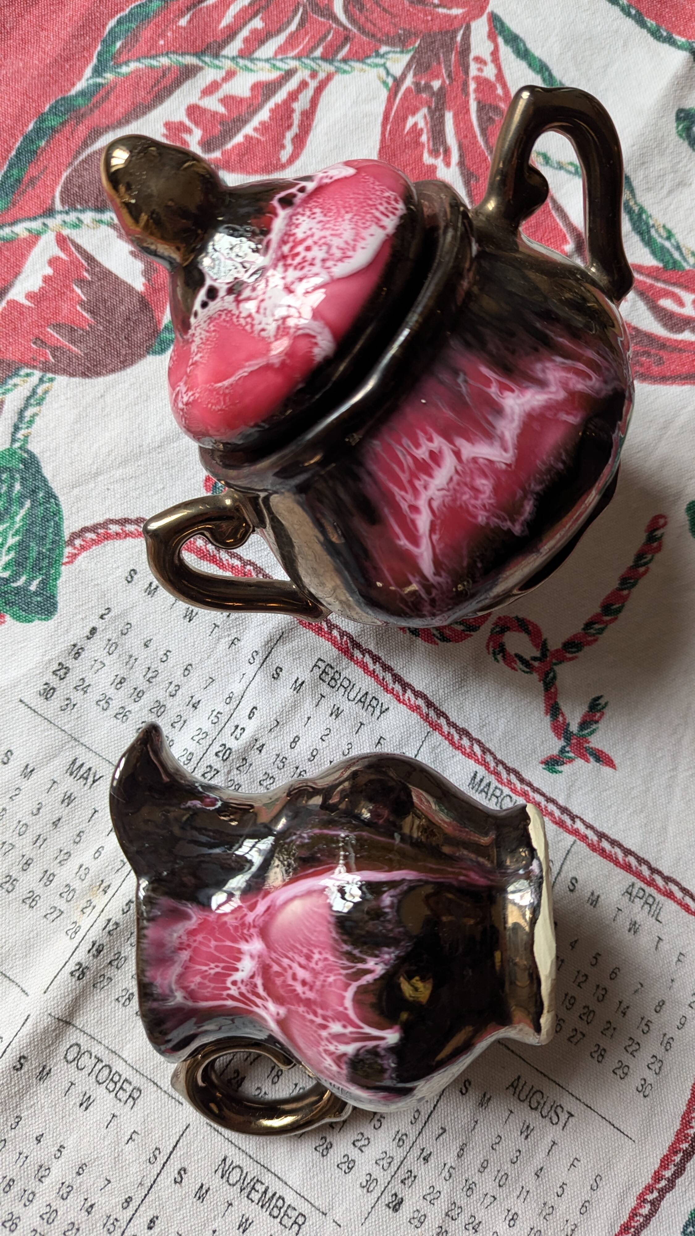 Vallauris sugar bowl + milk jug