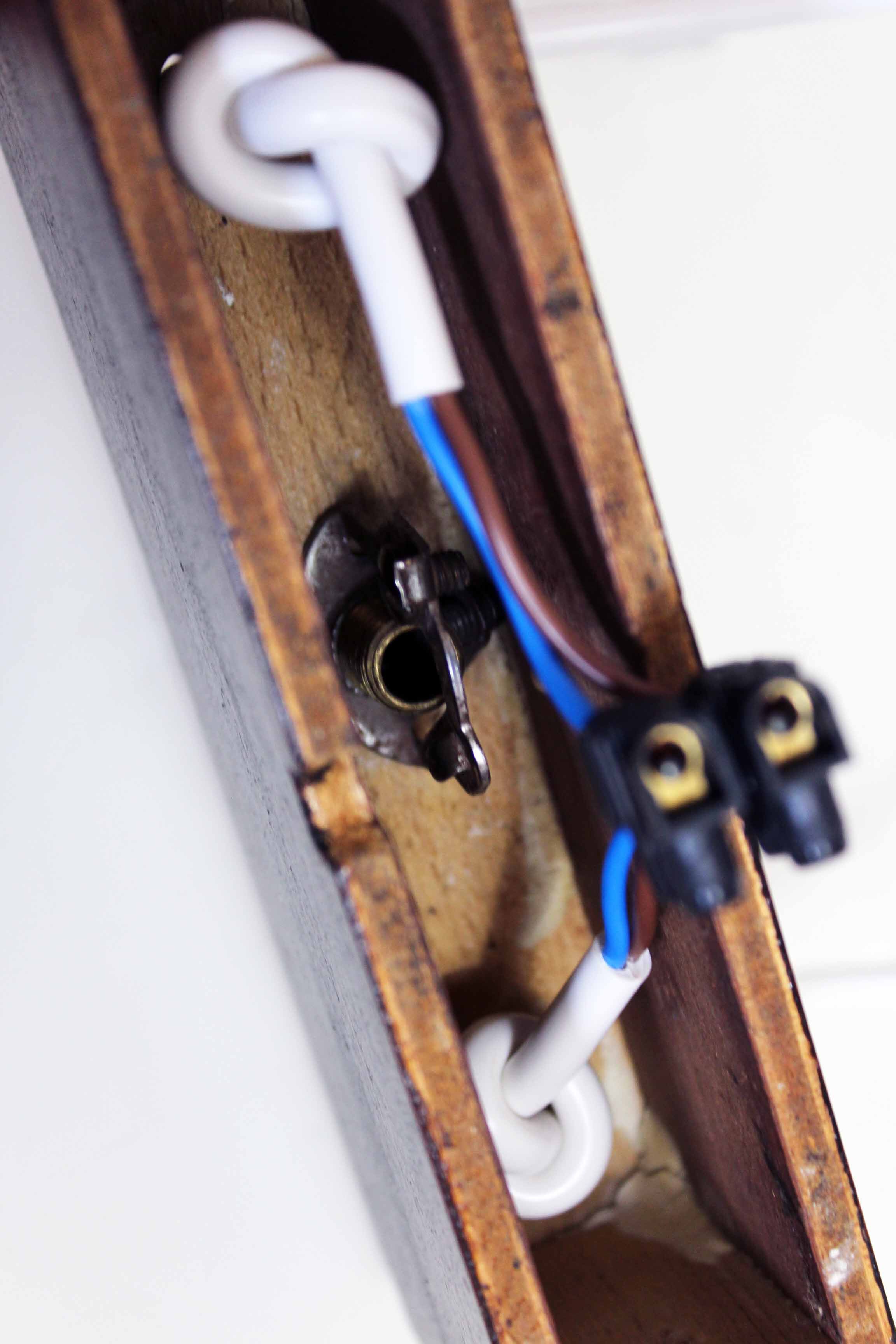 Hanging lamp in wood, glass and chrome metal 1970