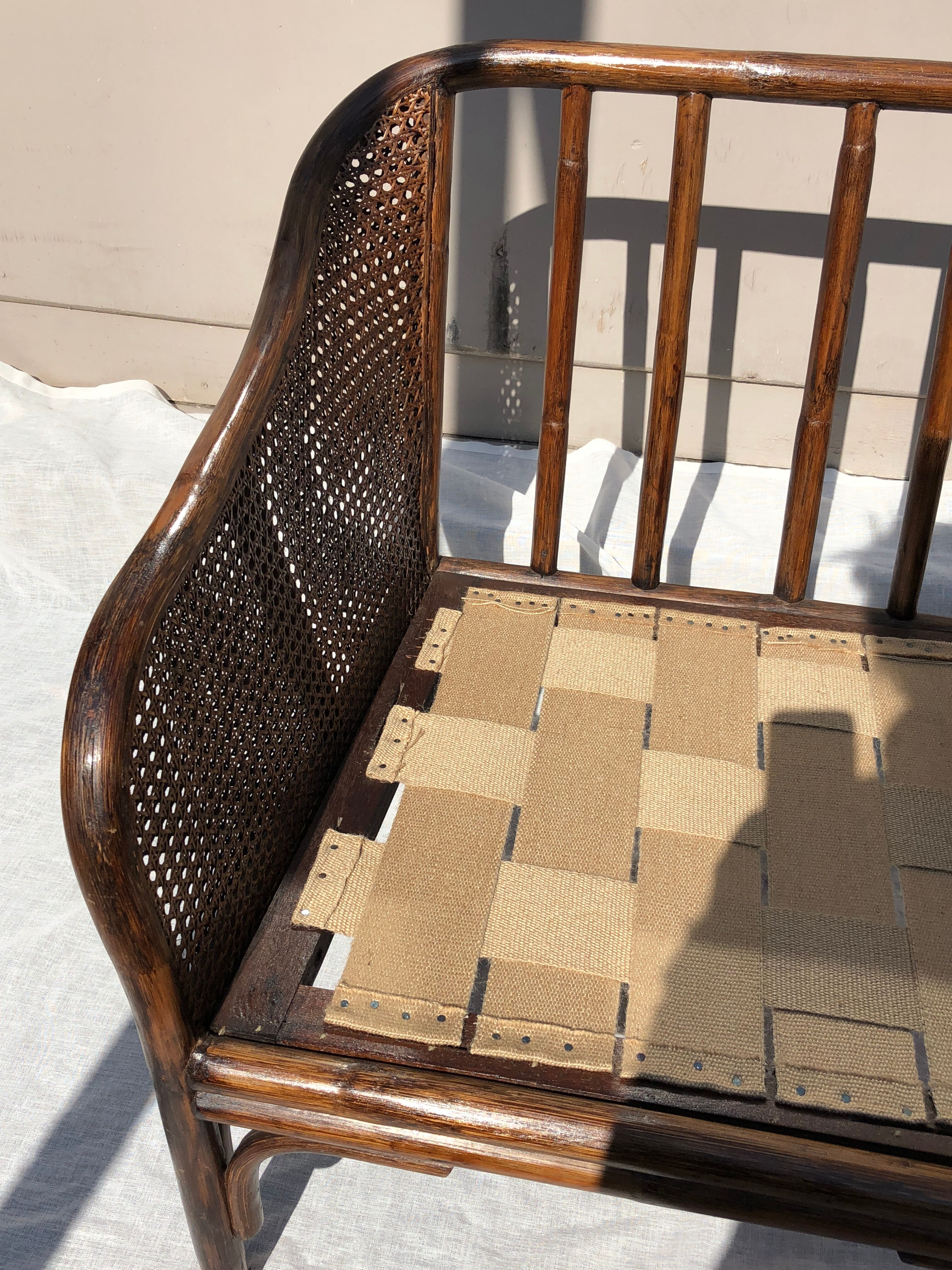 Rattan armchair and cane kok