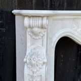 Louis XV Style Fireplace in Carrara Marble, Circa 1980