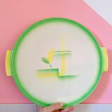 Dish in faience villeroy & boch green and yellow