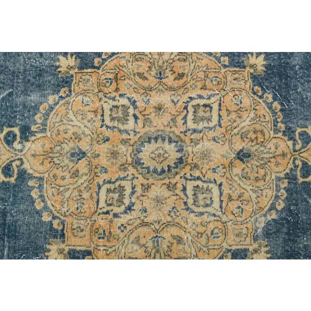 1970s Vintage Turkish Oushak Handmade Wool Cotton Orange Area Rug 205x304