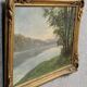 A Maury: oil on canvas painting view of Lake Annecy around 1920