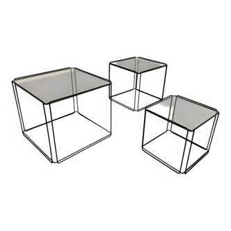 Lot 3 tables basse gigogne design des années 70 Max Sauze vintage