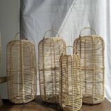 Small lantern-shaped rattan suspension H35 D15