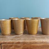 7 tasses ou verres Digoin en grès