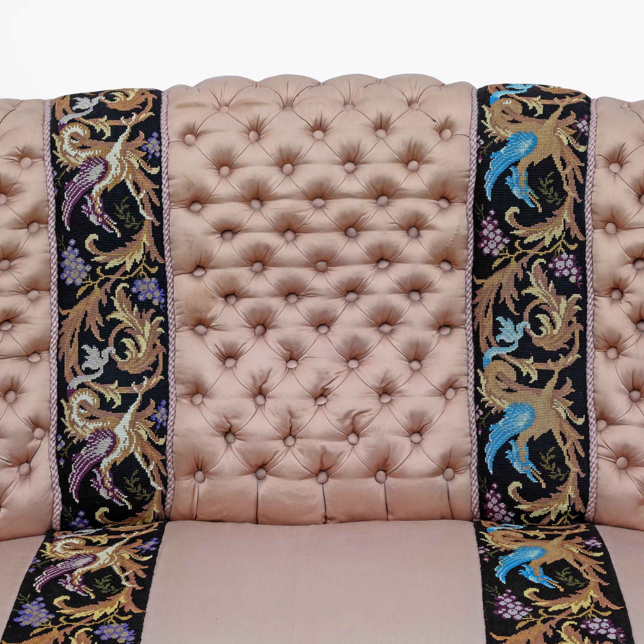 Rare 19th Century Napoleon III Silk Satin Sofa