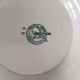 Round serving dish on Terre de Fer earthenware pedestal, Hamage Moulin des Loups