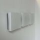 Set of 3 vintage square opaline wall lights, France 1970