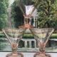 Set of 4 large ice cream bowls color rosaline vintage Italy