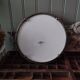 Sarreguemines Digoin “Righi” earthenware tray, metal rim and handles.