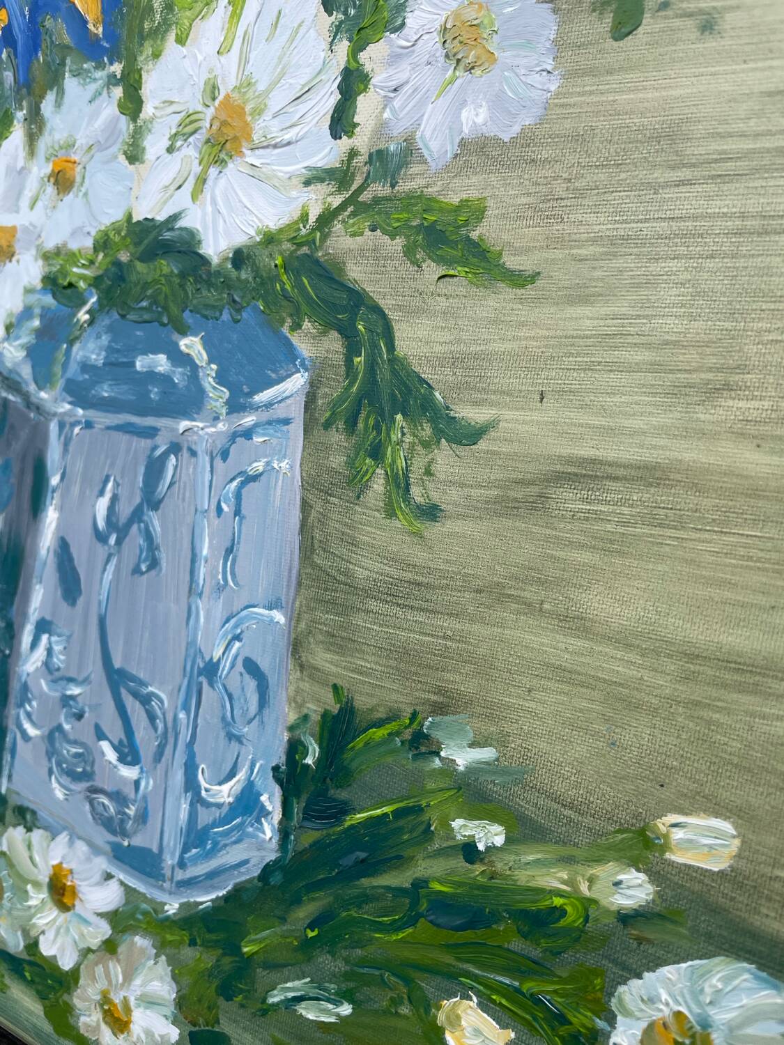 Oil painting on canvas, bouquet of flowers