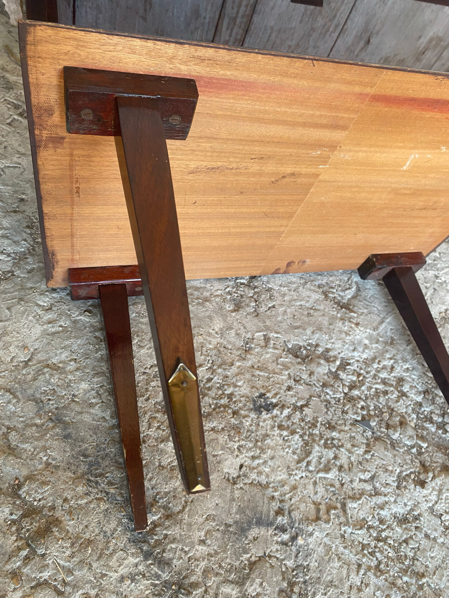 Vintage 1950s-60s Mahogany Veneer Wood Nightstand