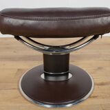 Ergonomic Lounge Chair with Ottoman Model from Ekornes Stressless, 2000s, Set of 2