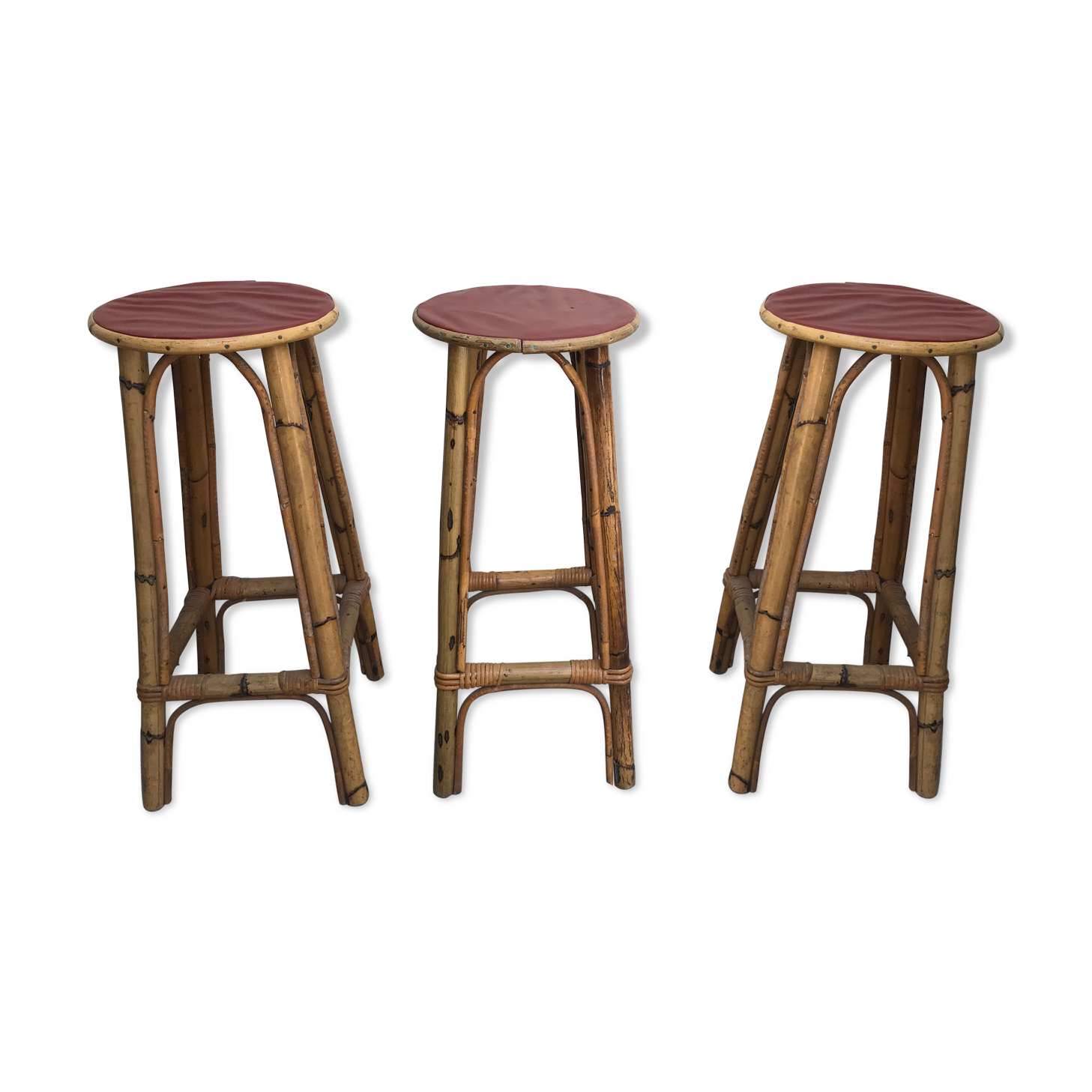 3 rattan bar stools