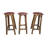 3 rattan bar stools