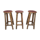 3 rattan bar stools