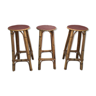 3 rattan bar stools