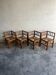 Set of 4 brutalist oak armchairs, 1950s