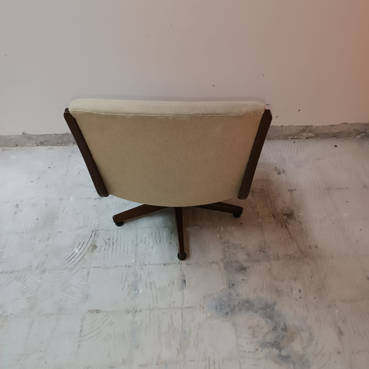 2 vintage swivel wooden office chairs year 70