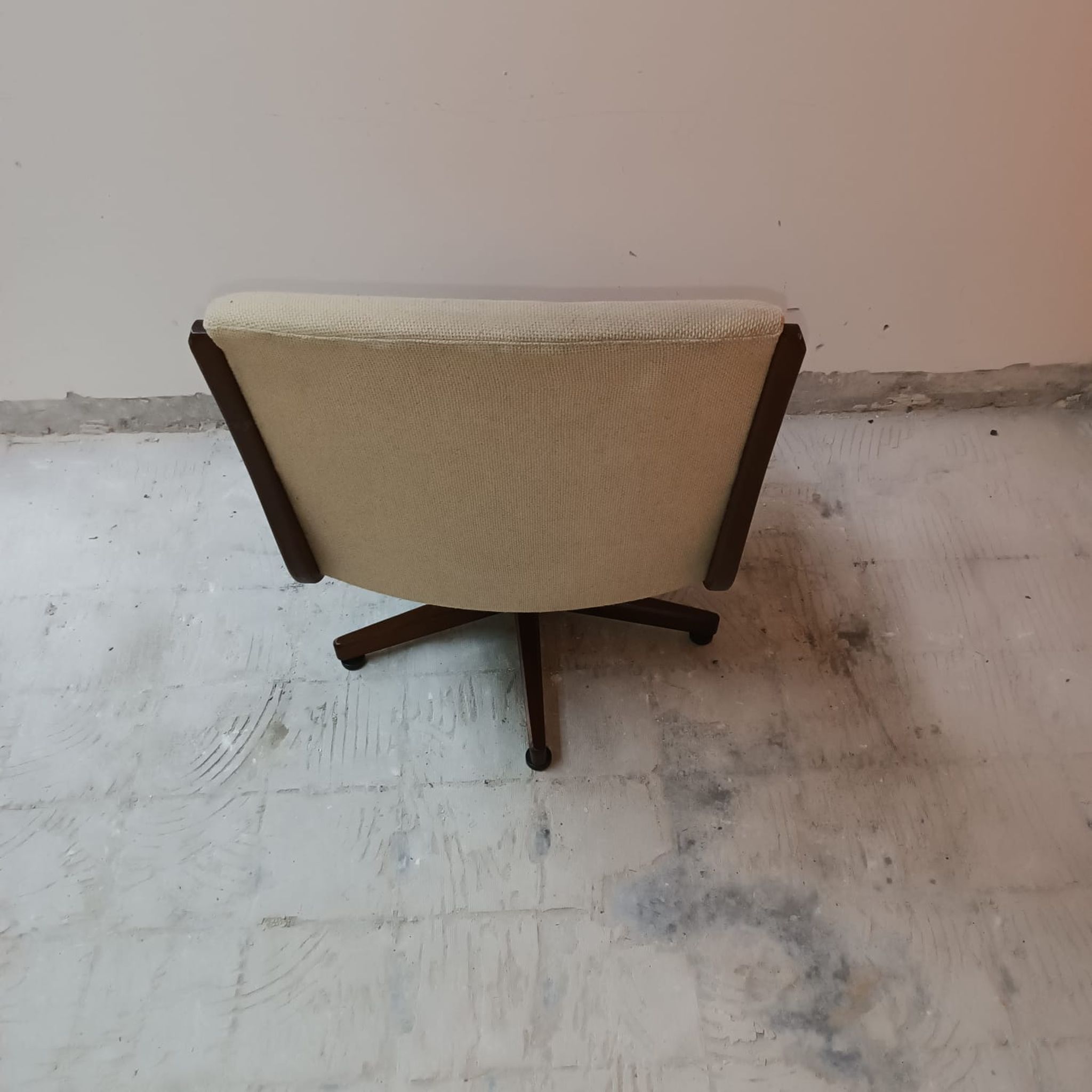 2 vintage swivel wooden office chairs year 70