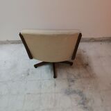 2 vintage swivel wooden office chairs year 70