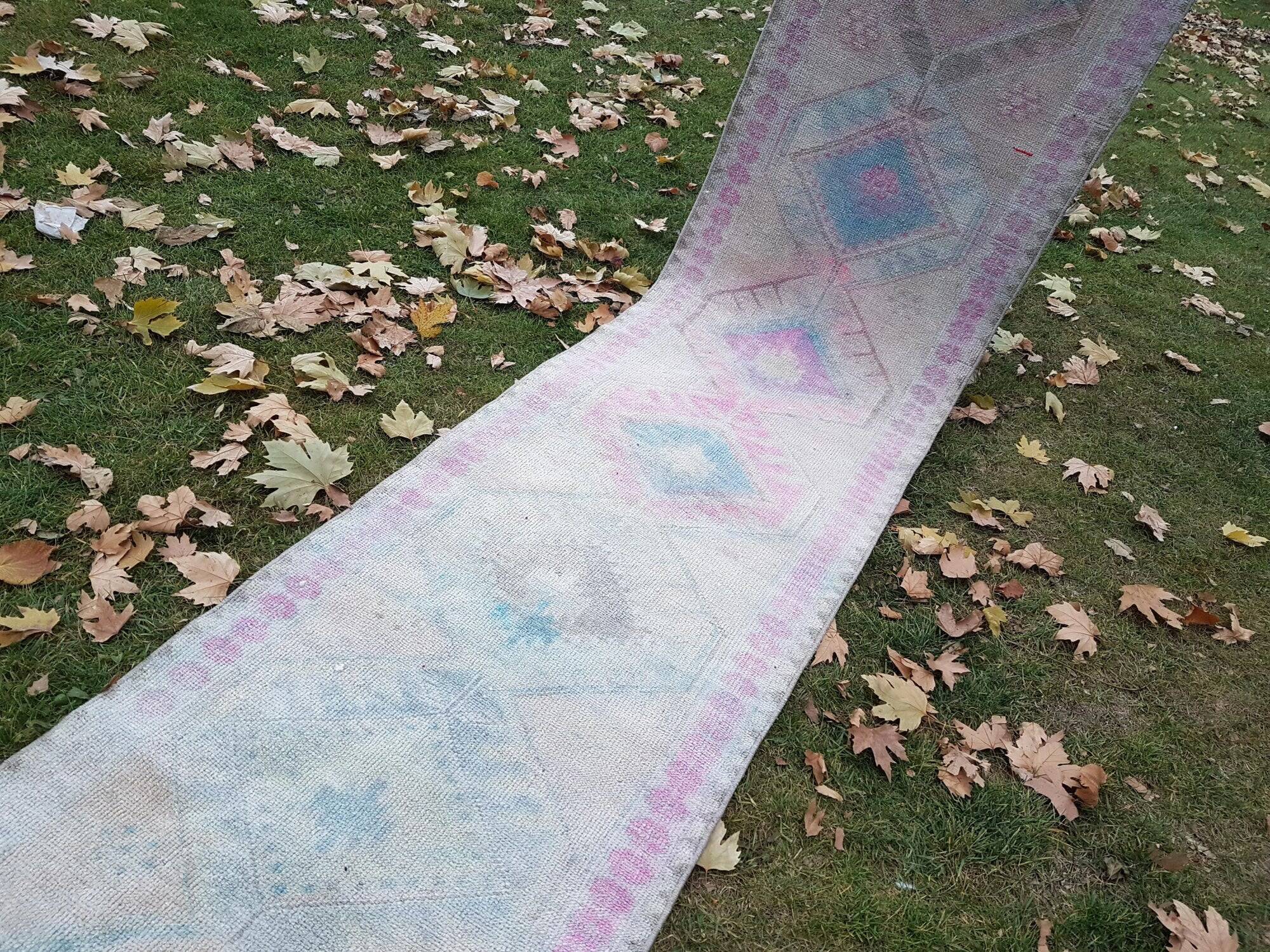 Vintage Turkish hallway rug 80x400 cm